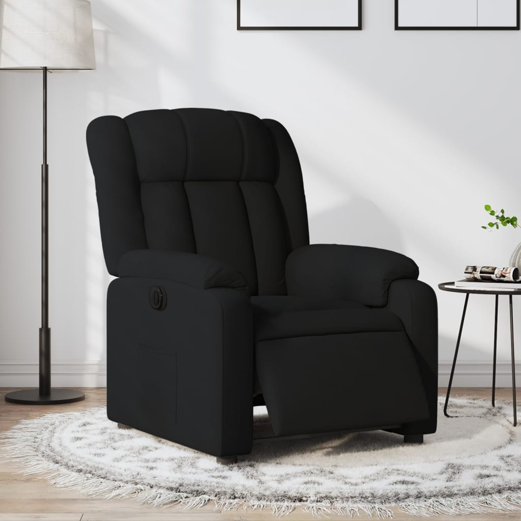 vidaXL Sillón reclinable eléctrico de tela negro