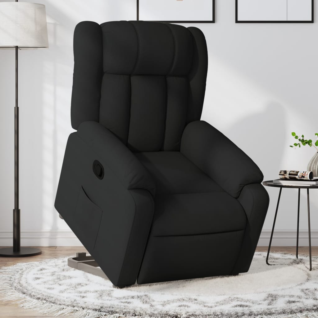 vidaXL Sillón reclinable elevable tela negro