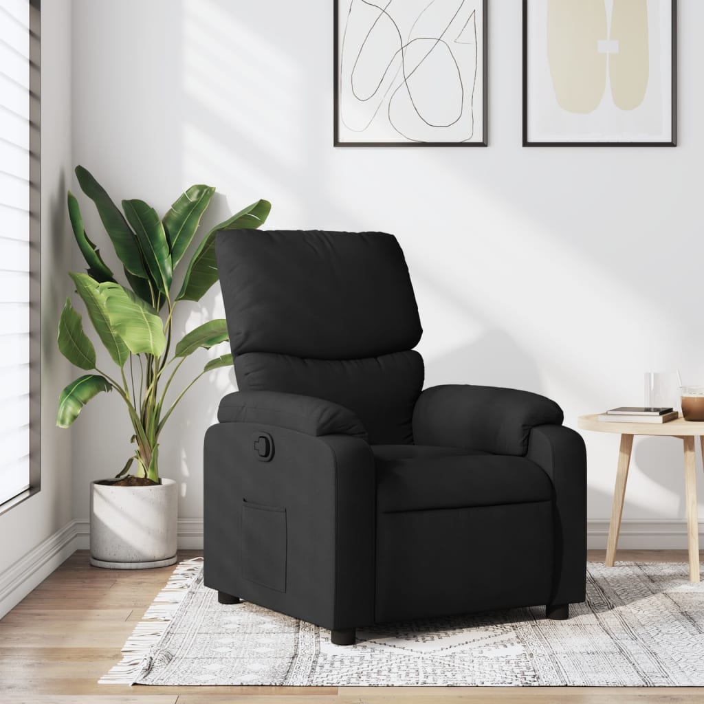 vidaXL Sillón reclinable de tela negra