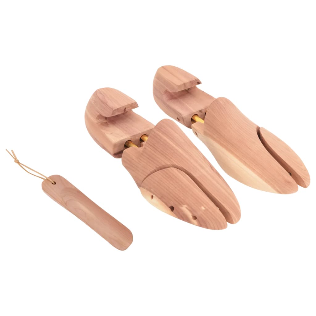 vidaXL Estirador de zapatos con calzador EU 44-45 madera maciza cedro