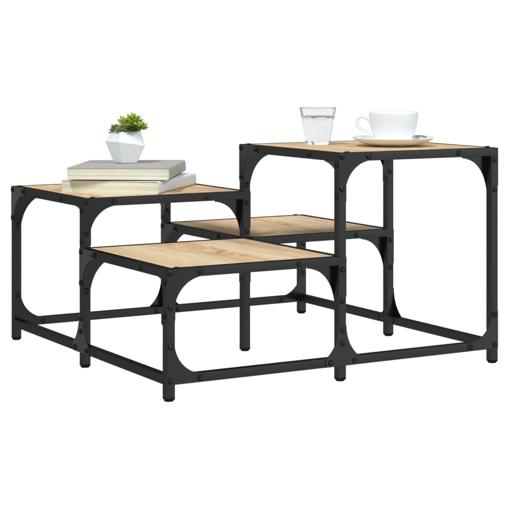 vidaXL Mesa de centro madera de ingeniería roble Sonoma 68x68x40 cm
