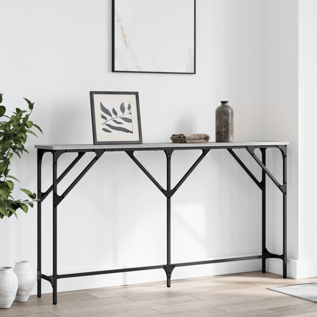 vidaXL Mesa consola madera de ingeniería gris Sonoma 140x23x75 cm