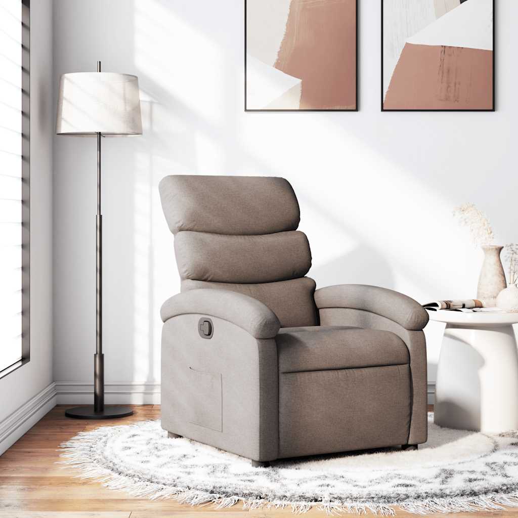 vidaXL Sillón reclinable de tela gris taupe