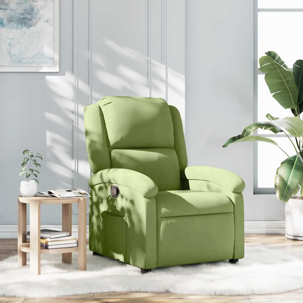 vidaXL Sillón reclinable de terciopelo verde claro