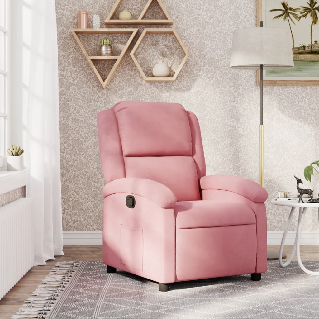 vidaXL Sillón reclinable de terciopelo rosa