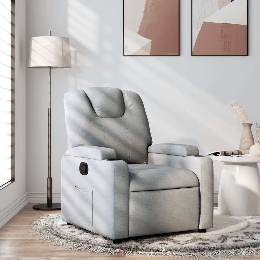 vidaXL Sillón reclinable de tela gris claro