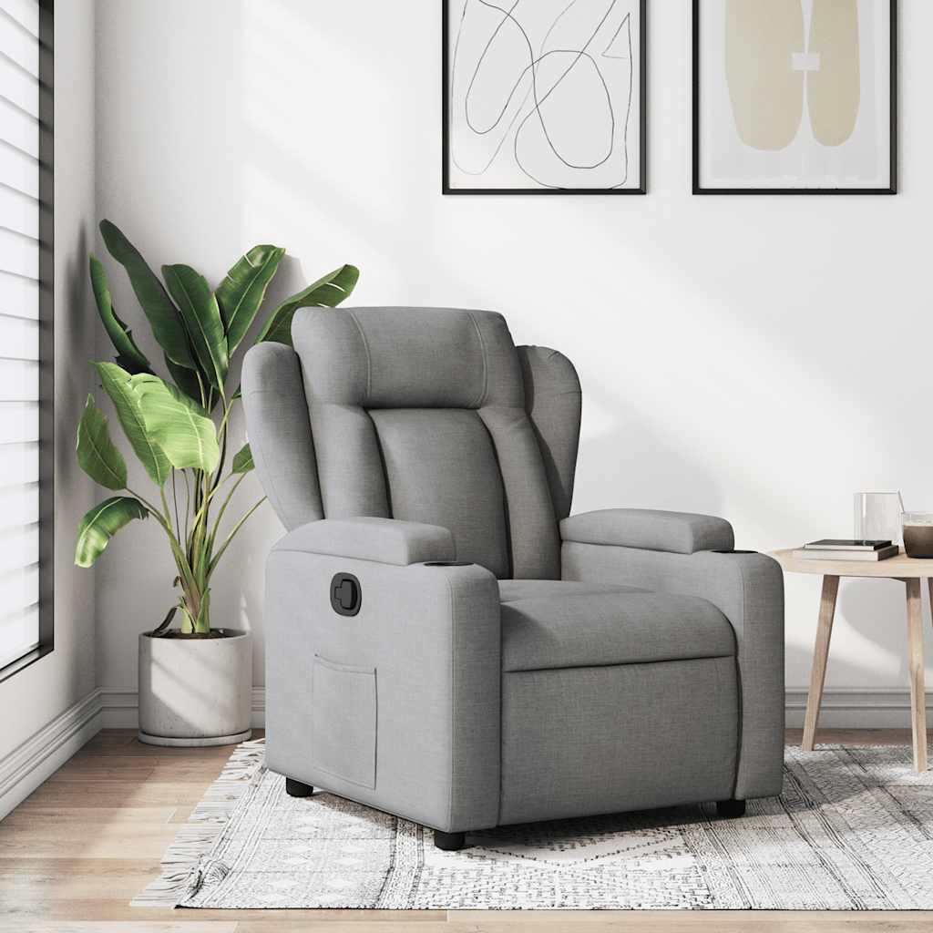 vidaXL Sillón reclinable de tela gris claro