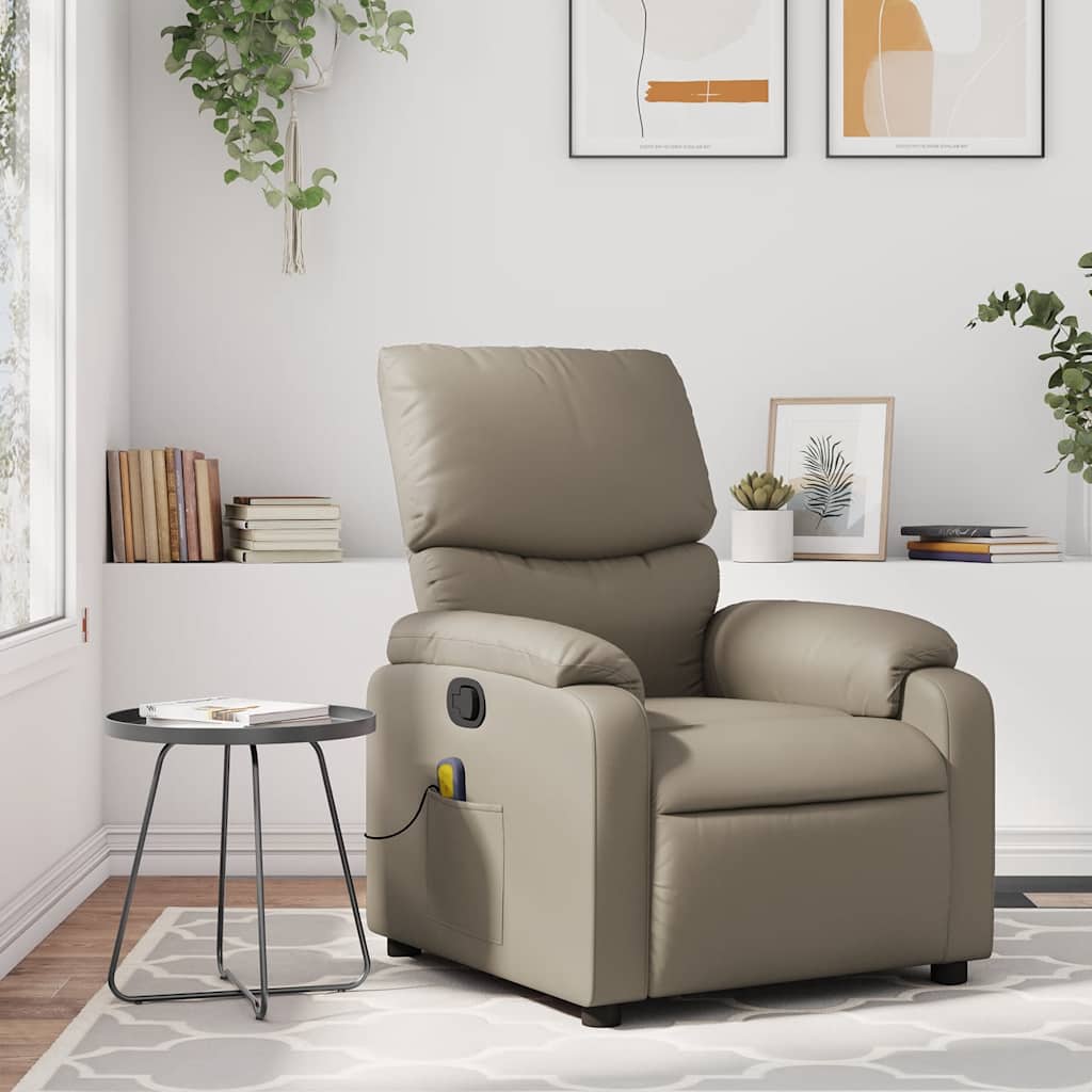vidaXL Sillón de masaje reclinable cuero sintético color capuchino