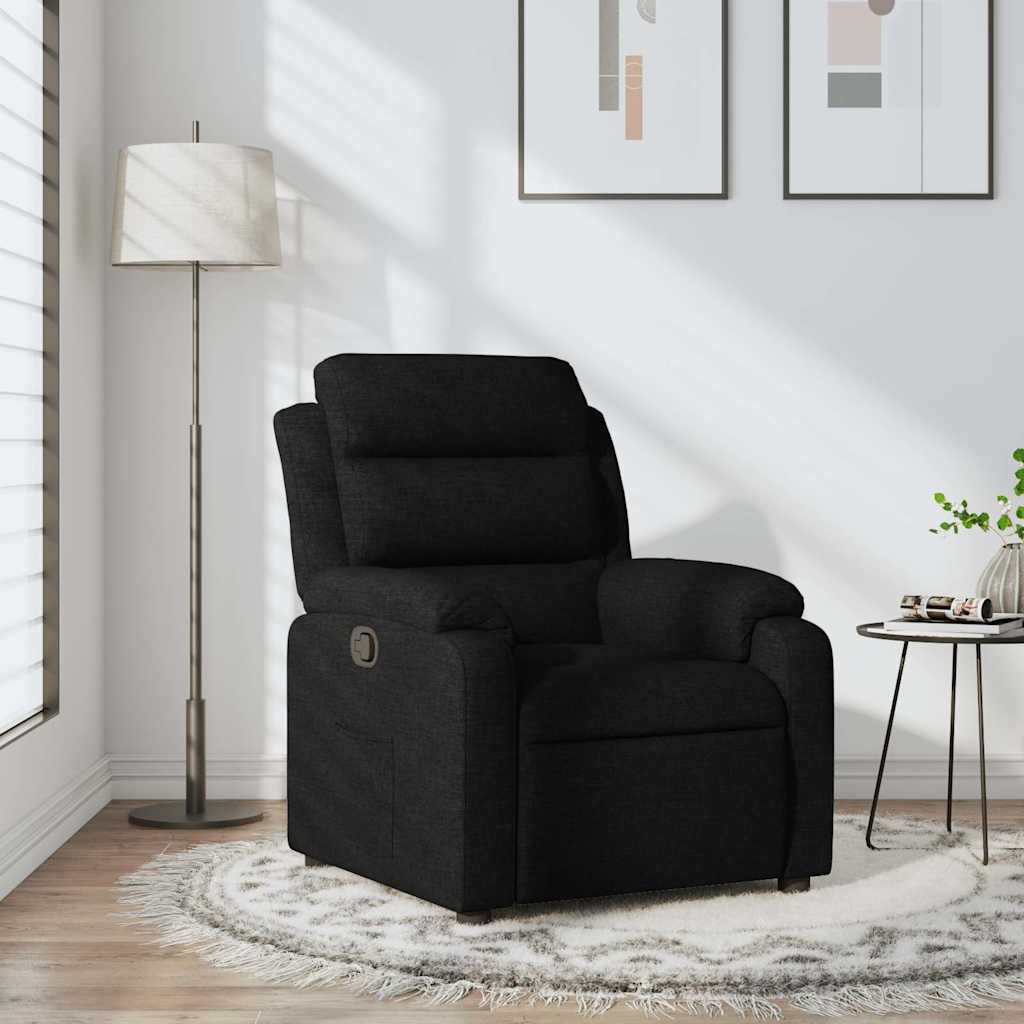 vidaXL Sillón reclinable de tela negro