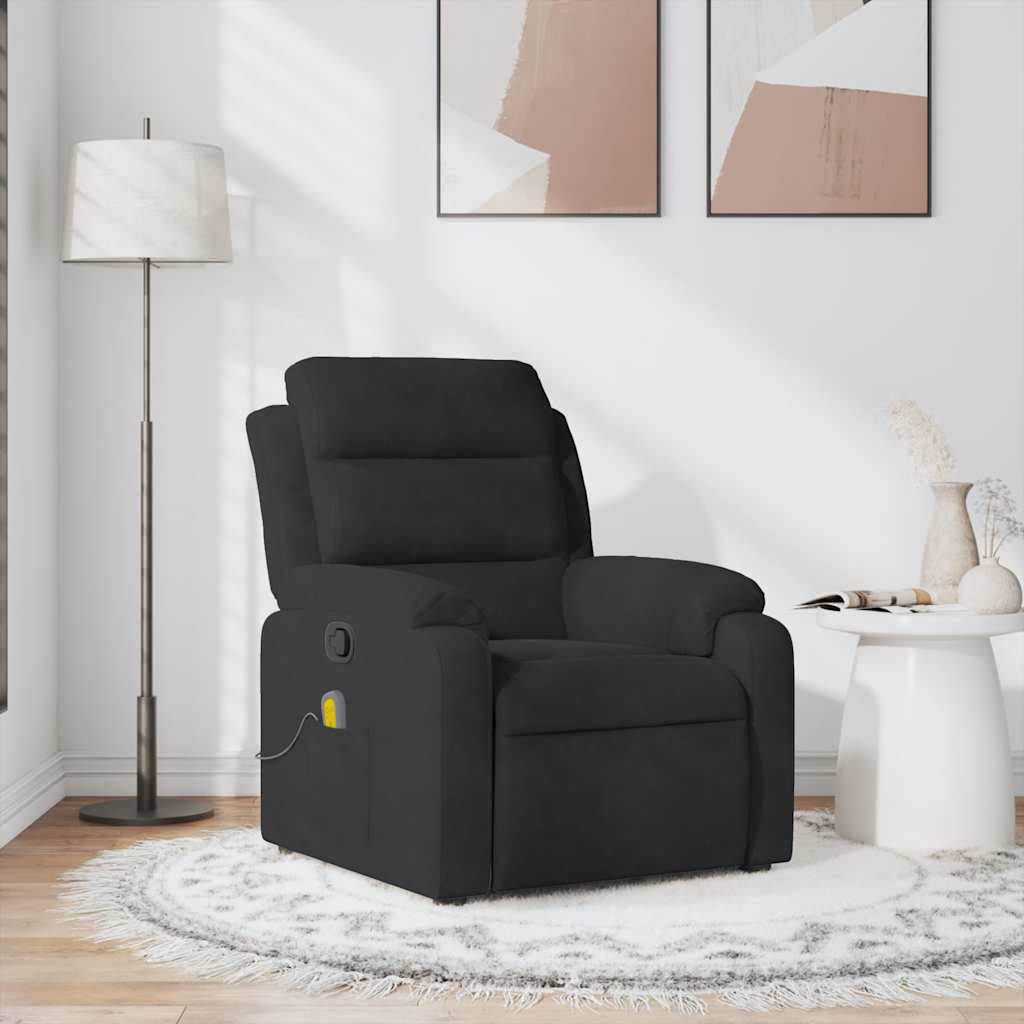 vidaXL Sillón de masaje reclinable de terciopelo negro