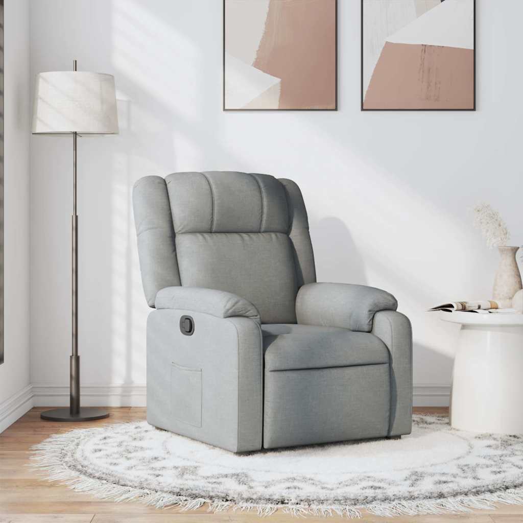 vidaXL Sillón reclinable de tela gris claro