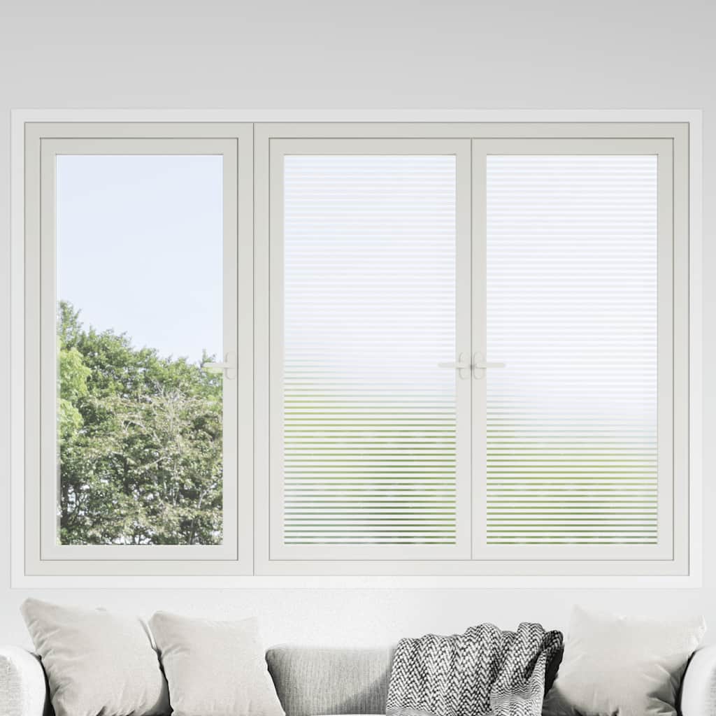 vidaXL Láminas de ventana esmerilada diseño de rayas PVC