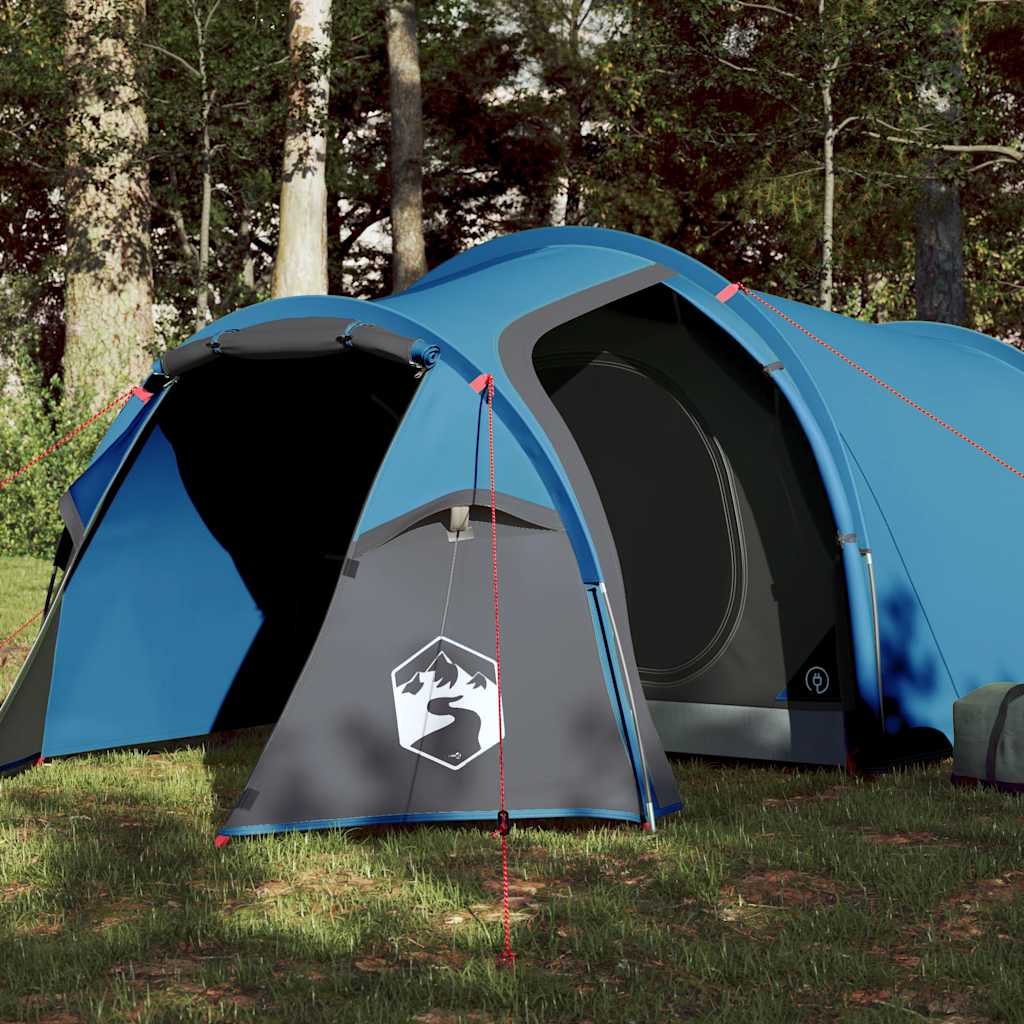 vidaXL Tienda de campaña túnel para 3 personas impermeable azul