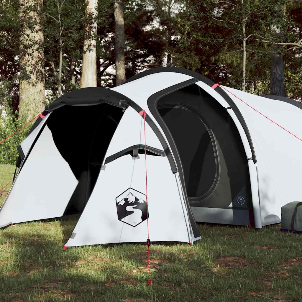 vidaXL Tienda campaña túnel 3 personas tela opaca impermeable blanco