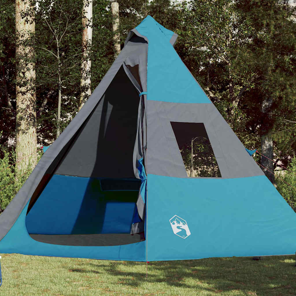 vidaXL Tienda de campaña tipi para 7 personas impermeable azul