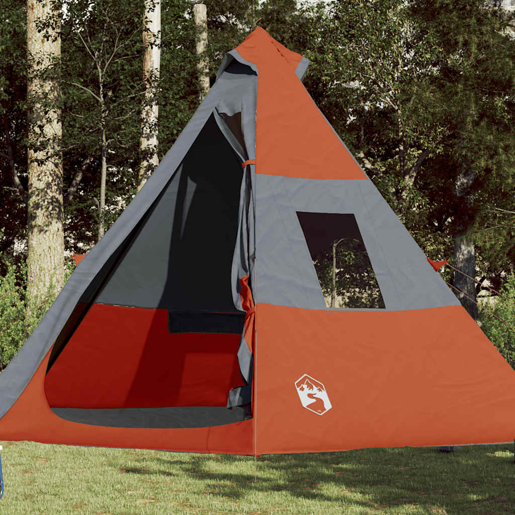 vidaXL Tienda de campaña tipi para 7 personas impermeable naranja