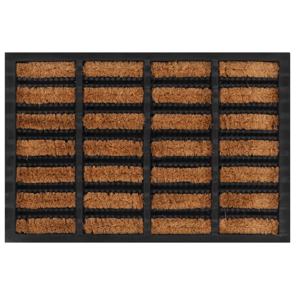 vidaXL Felpudo rectangular de goma y fibra de coco 40x60 cm