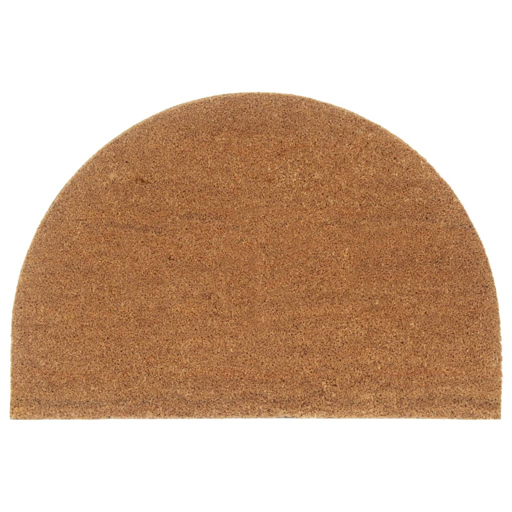 vidaXL Felpudo semicircular de fibra de coco natural 60x90 cm