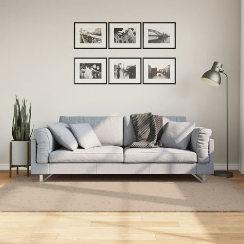 vidaXL Alfombra de pelo corto suave lavable HUARTE arena 140x200 cm