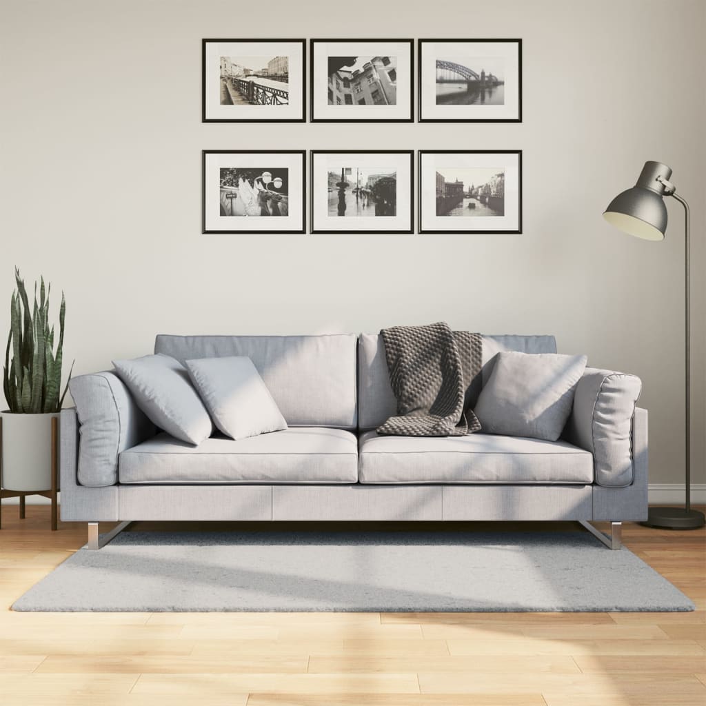 vidaXL Alfombra de pelo corto suave lavable HUARTE gris 80x150 cm