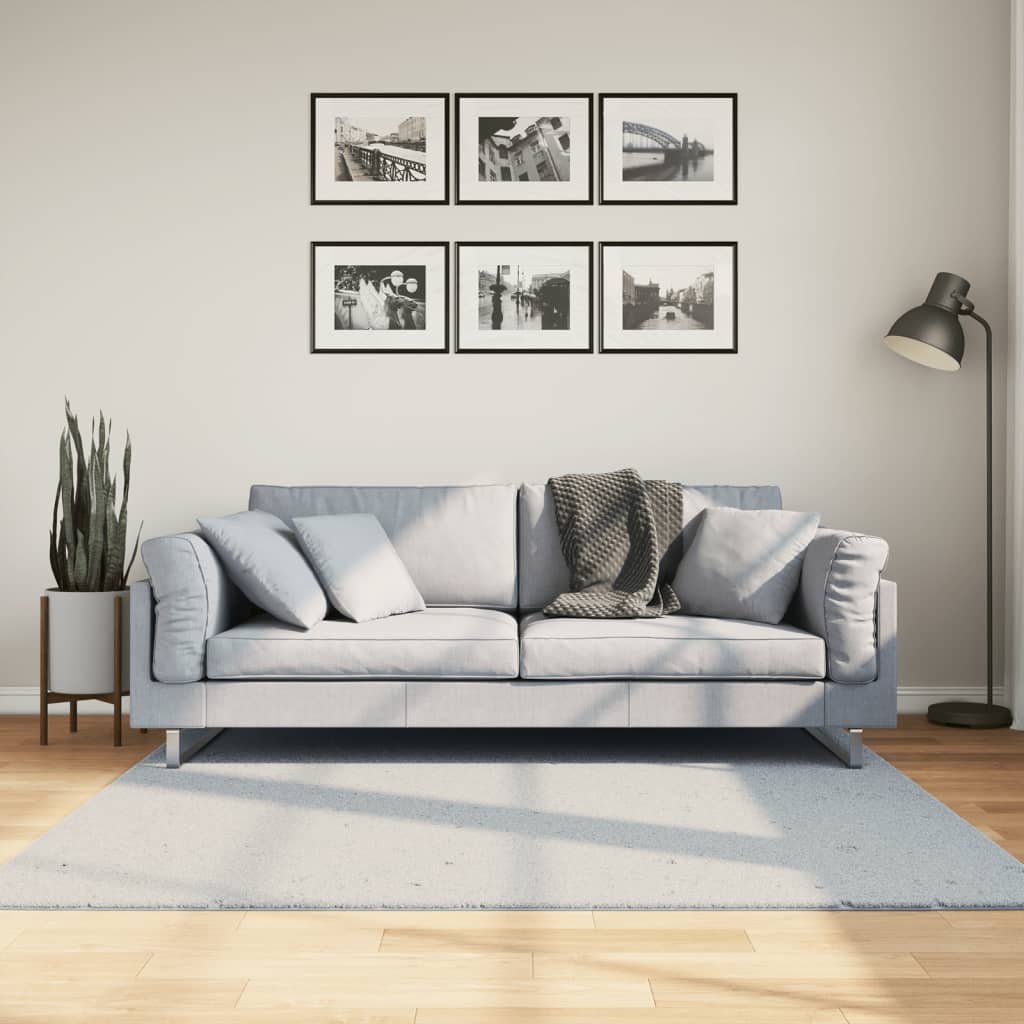 vidaXL Alfombra de pelo corto suave lavable HUARTE azul 160x160 cm