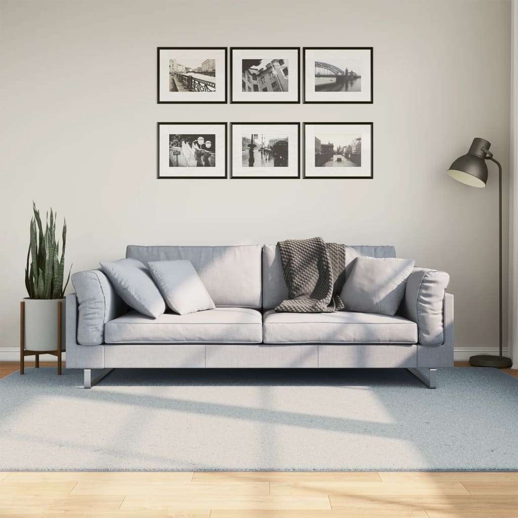 vidaXL Alfombra de pelo corto suave lavable HUARTE azul 160x230 cm