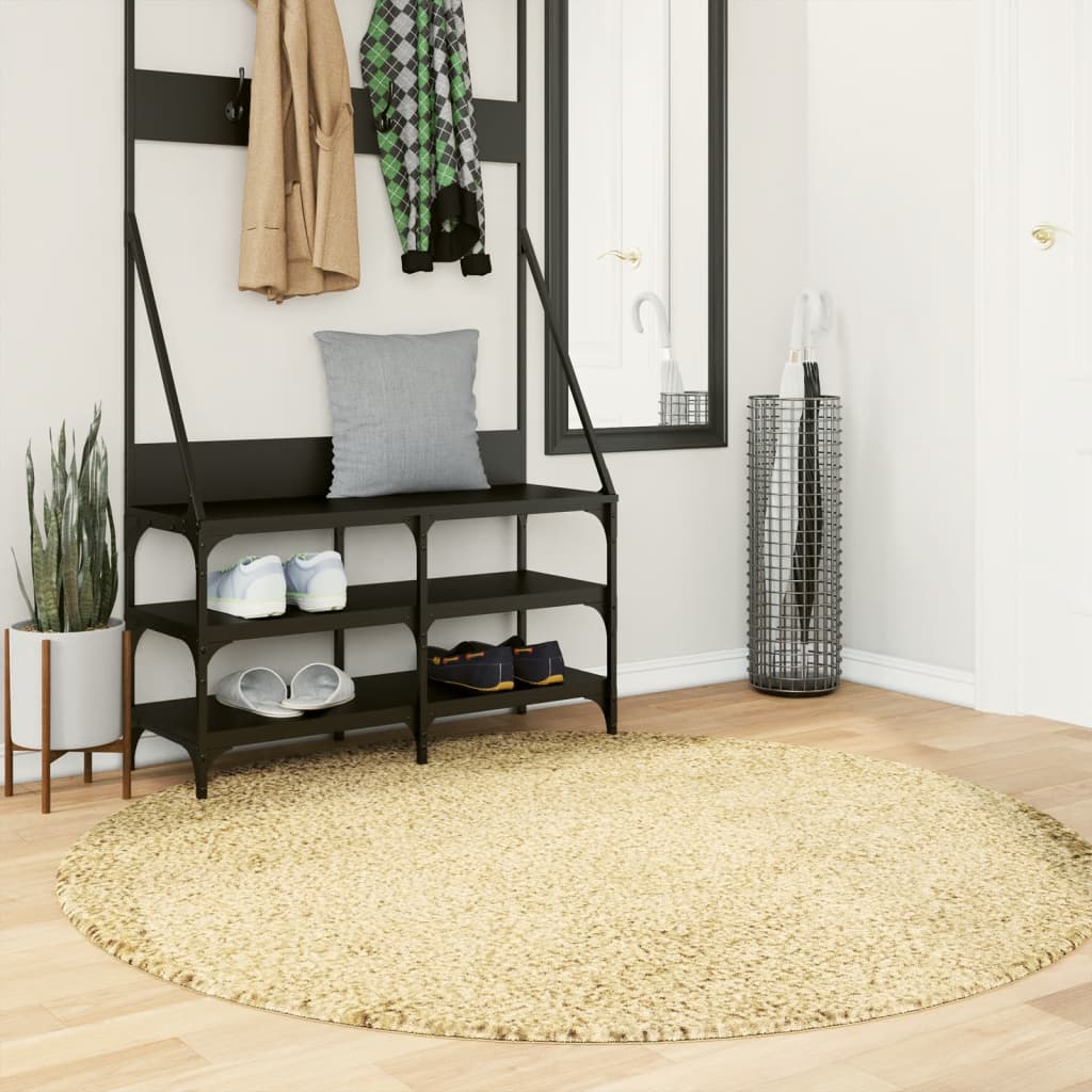 vidaXL Alfombra peluda de pelo largo moderna PAMPLONA dorado Ø 160 cm