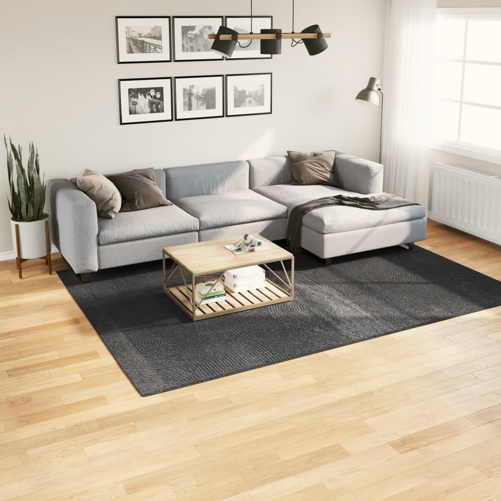 vidaXL Alfombra pelo corto look escandinavo IZA antracita 200x280 cm
