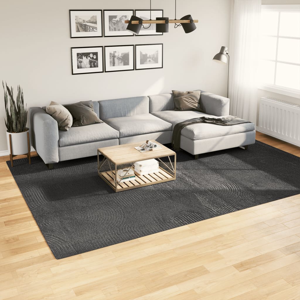vidaXL Alfombra pelo corto look escandinavo IZA antracita 240x340 cm