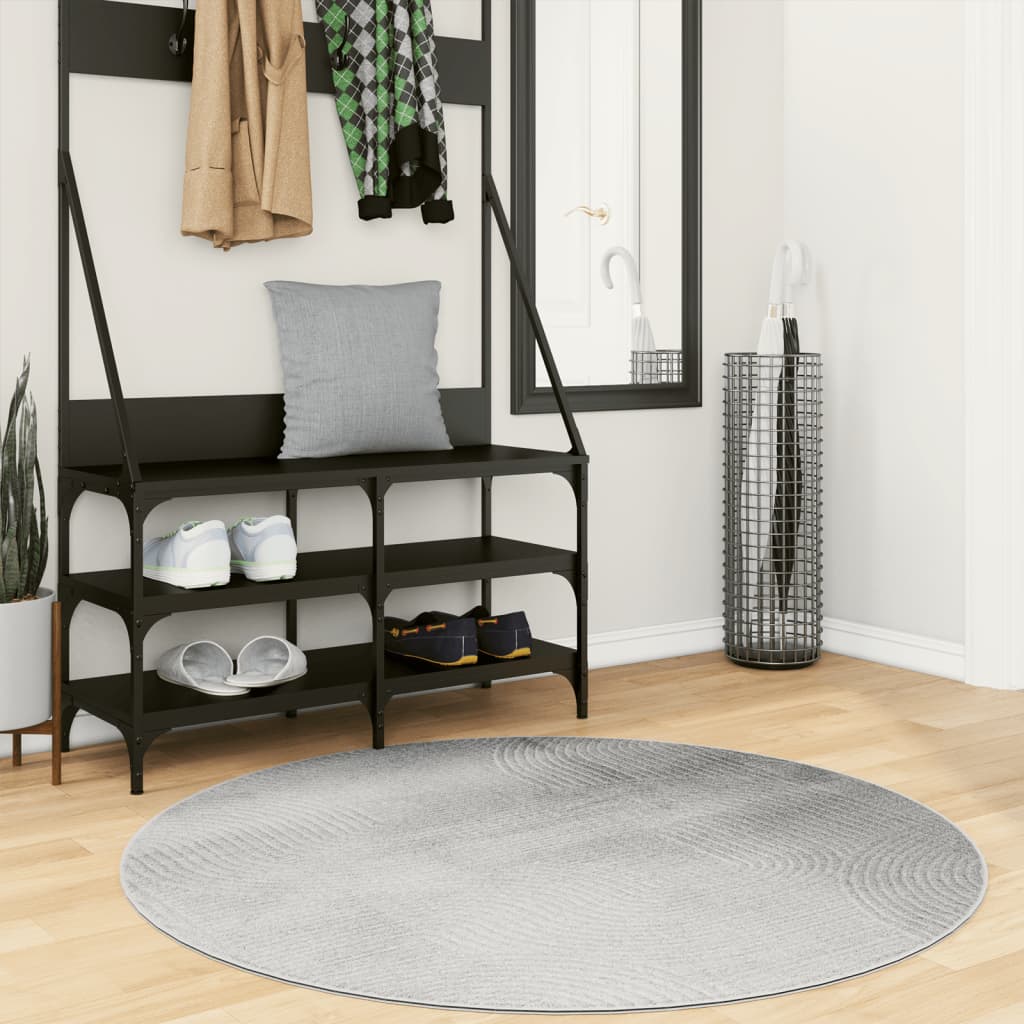 vidaXL Alfombra de pelo corto look escandinavo IZA gris Ø 120 cm