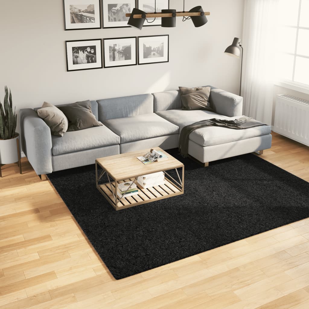 vidaXL Alfombra de pelo corto OVIEDO negro 240x240 cm