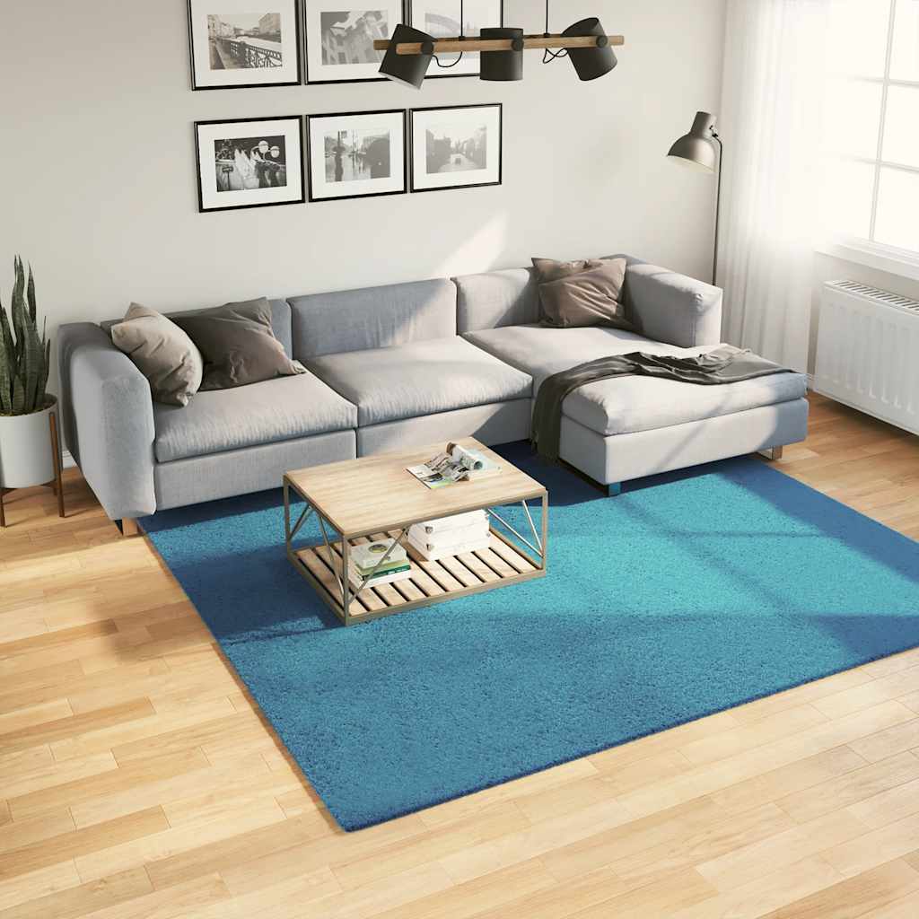 vidaXL Alfombra de pelo corto OVIEDO turquesa 240x240 cm