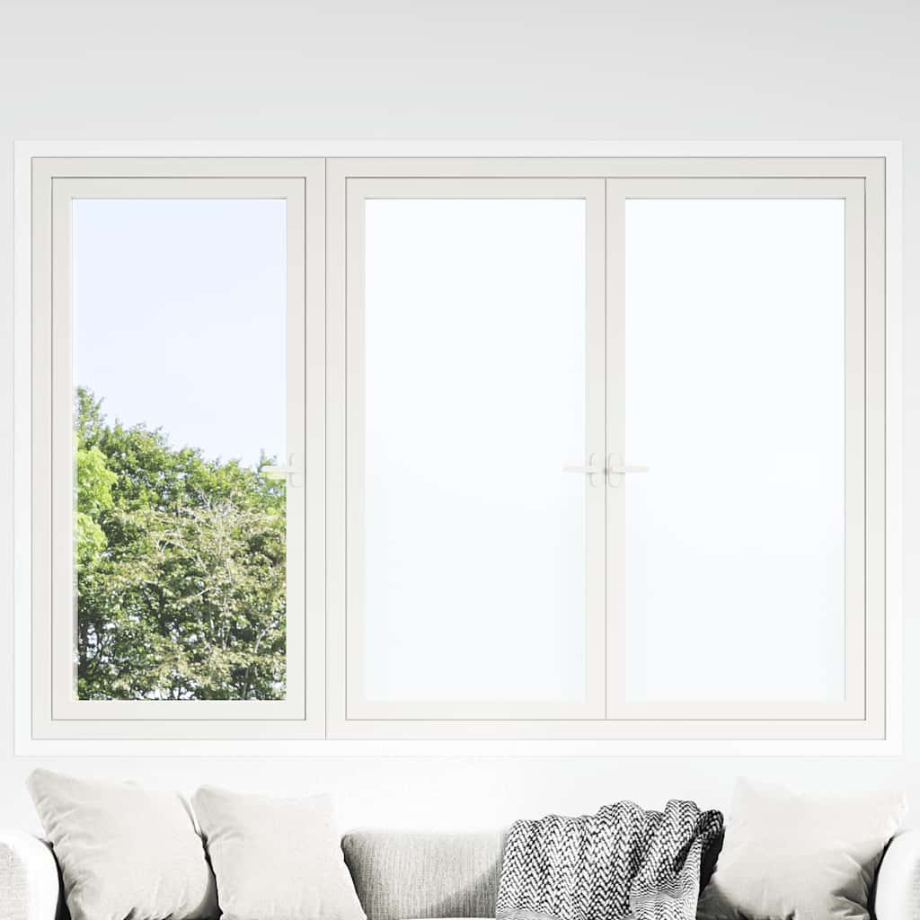 vidaXL Láminas de ventana esmerilada 3 uds PVC blanco