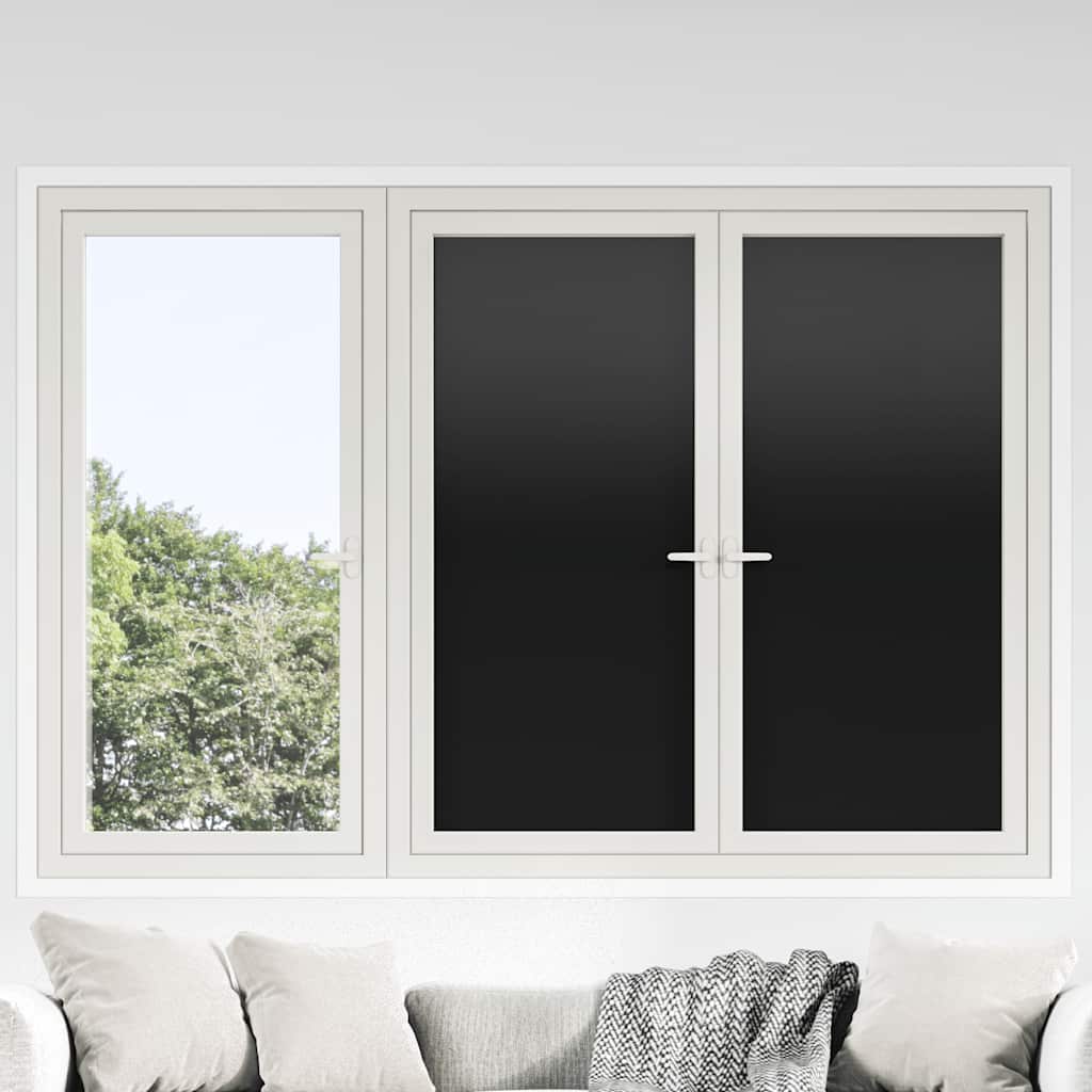 vidaXL Láminas de ventana esmerilada 5 uds PVC negro