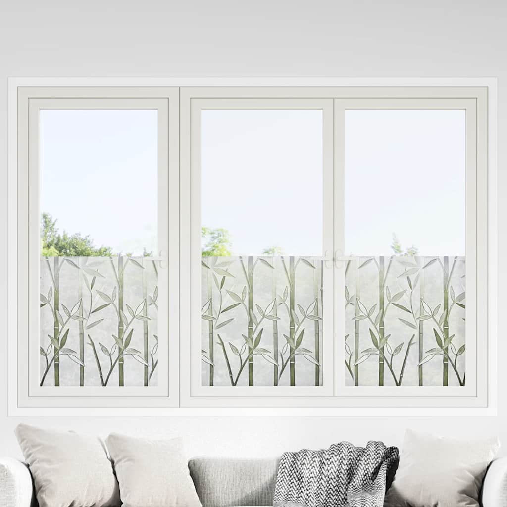 vidaXL Láminas de ventana esmerilada 4 uds PVC patrón de bambú