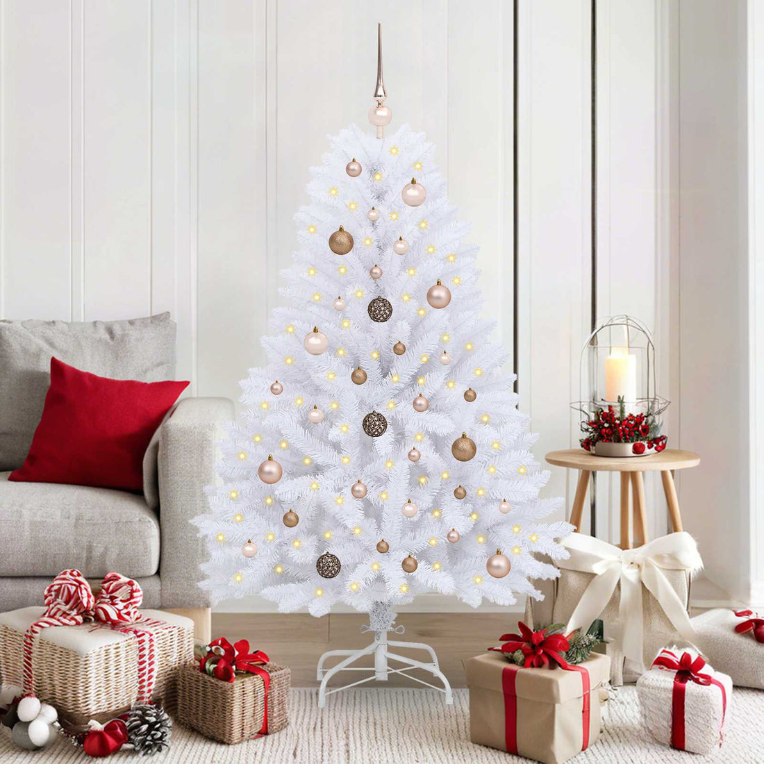 vidaXL Árbol de Navidad artificial 150 cm PVC y Acero Blanco
