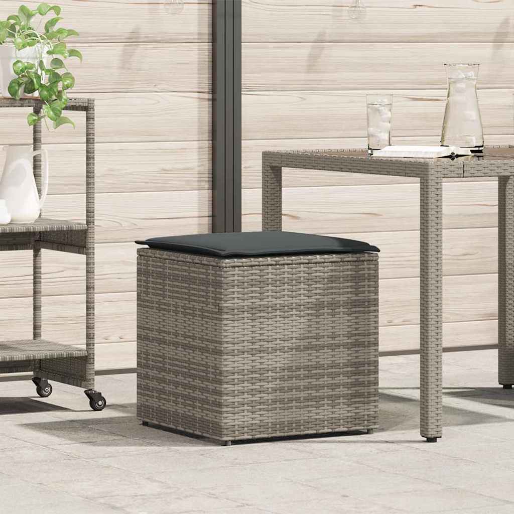 vidaXL Caja de cojines Gris 50 x 50 x 50 cm ratán sintético