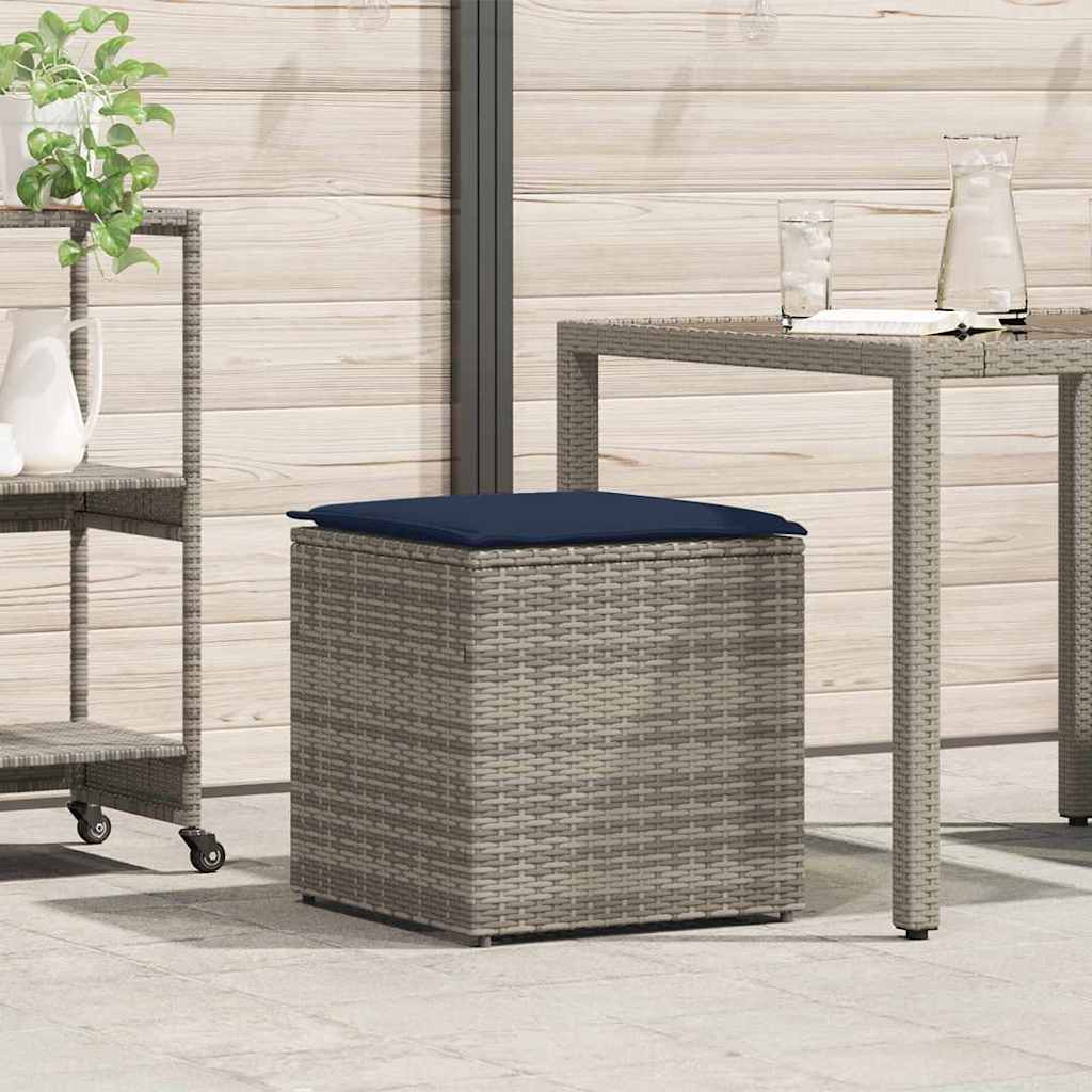 vidaXL Caja de cojines Gris 50 x 50 x 50 cm ratán sintético