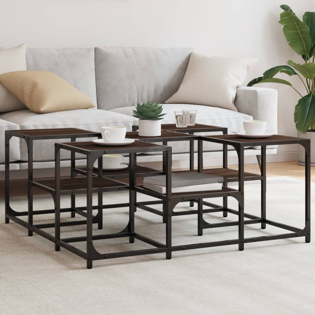 vidaXL Mesa de centro madera de ingeniería roble marrón 91x91x40 cm