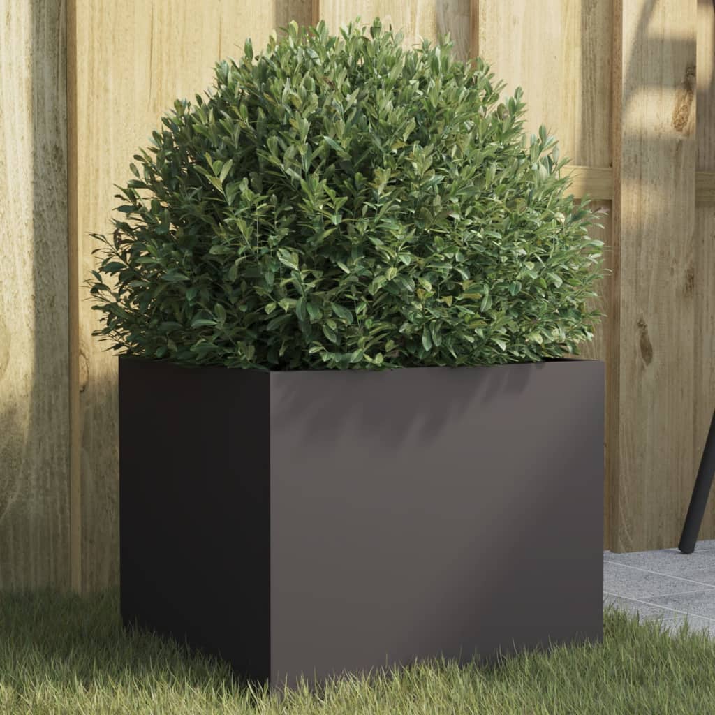 vidaXL Jardinera de acero negro 32x30x29 cm