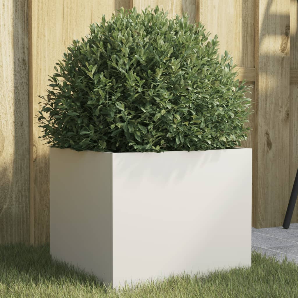 vidaXL Jardinera acero blanco 32x30x29 cm