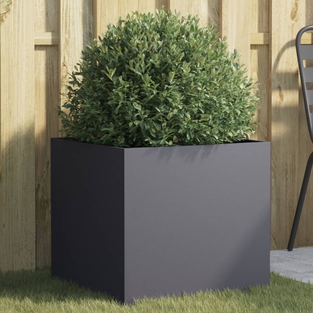 vidaXL Jardinera acero gris antracita 49x47x46 cm