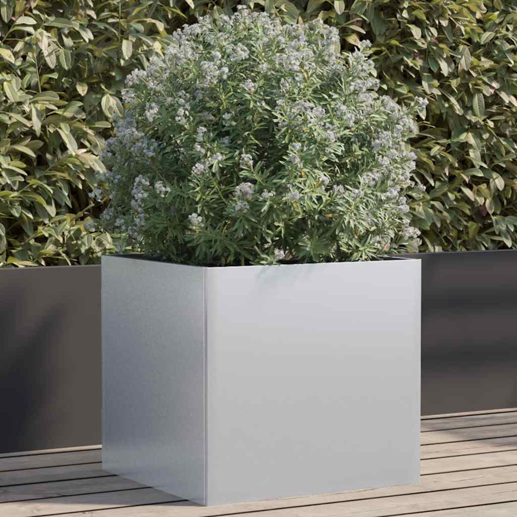 vidaXL Jardinera de acero galvanizado plateado 49x47x46 cm