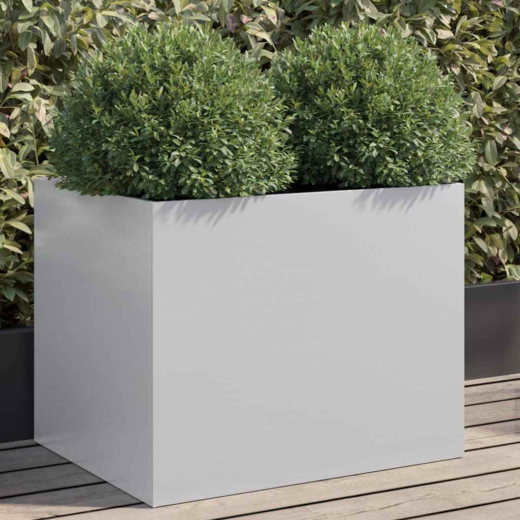 vidaXL Jardinera de acero galvanizado plateado 62x47x46 cm