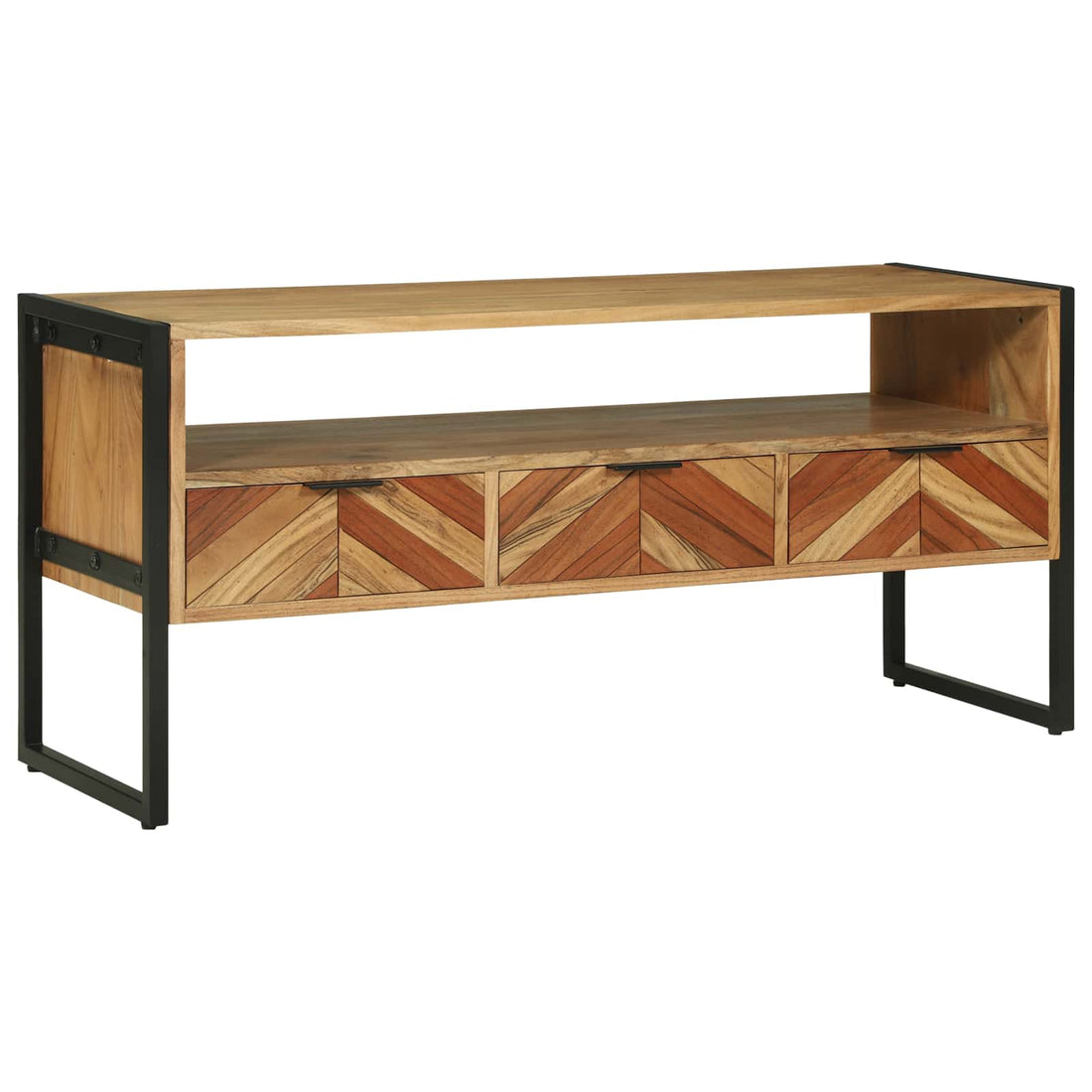 vidaXL Mueble de TV Marrón 100 x 35 x 50 cm Madera de Acacia Sólida