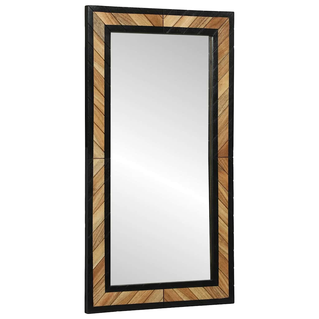 vidaXL Espejo de pared Rectangular Negro y Marrón 50 x 2 x 90 cm