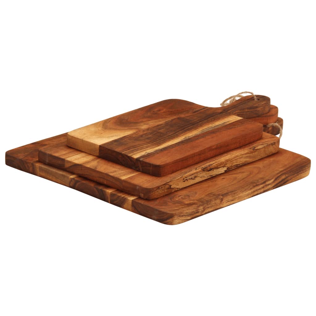 vidaXL Tablas de cortar 3 piezas madera maciza de acacia