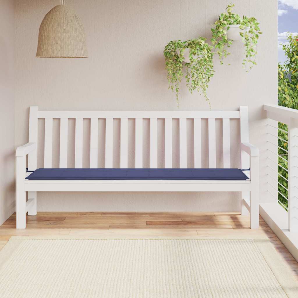 vidaXL Cojín para banco de jardín tela Oxford azul marino 200x50x3 cm
