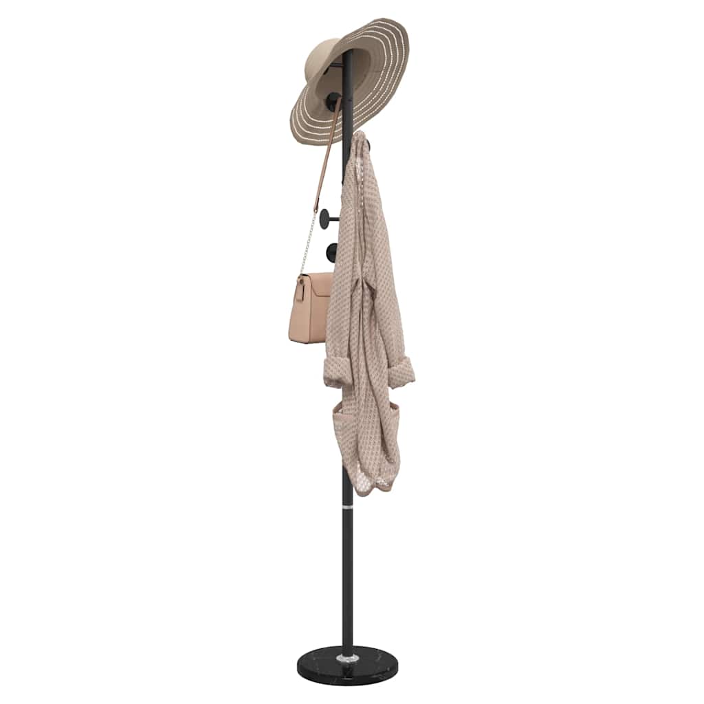 vidaXL Perchero de hierro con recubrimiento en polvo negro 176 cm
