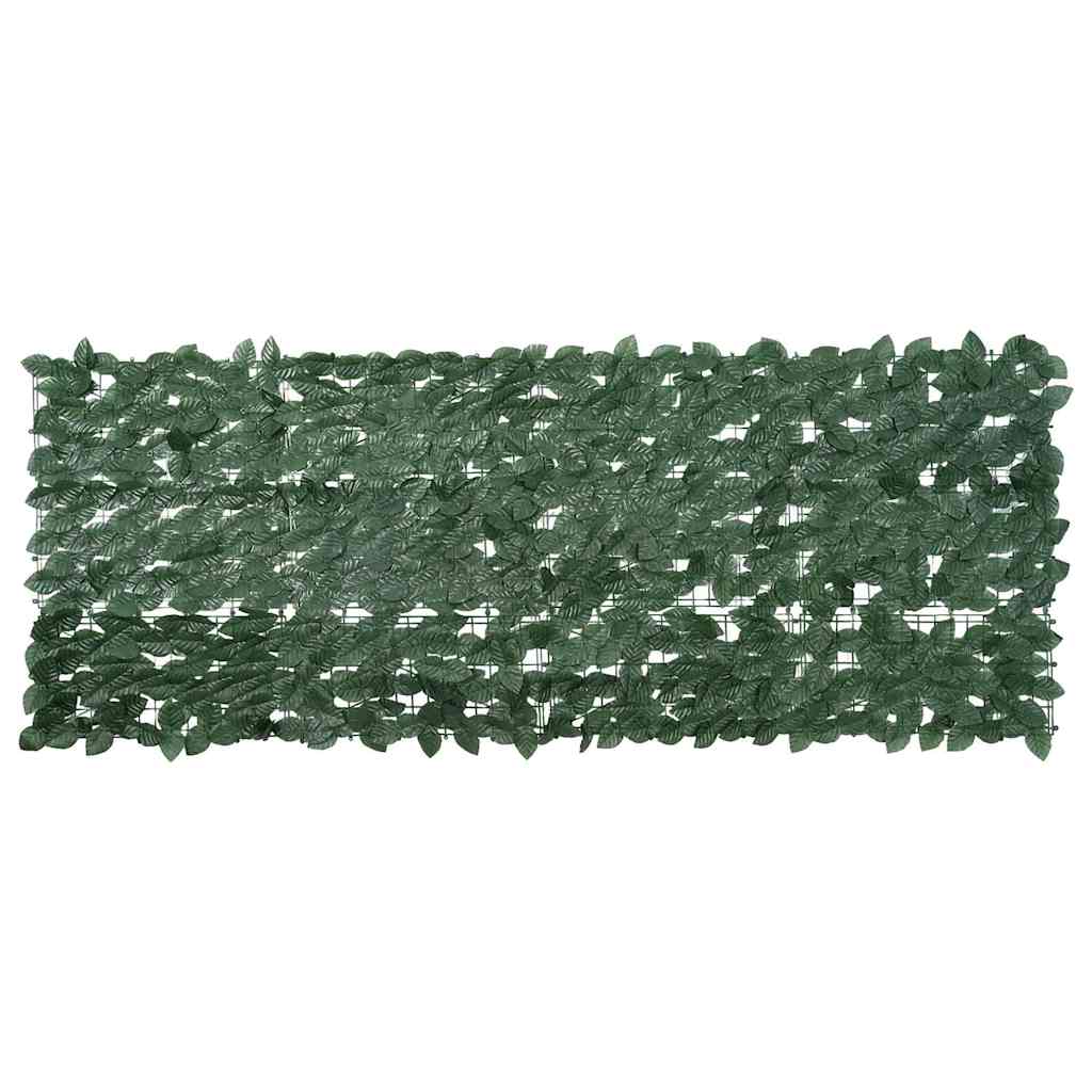 vidaXL Pantalla de balcón de hojas verde oscuro 200x75 cm